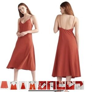 Thakoon rust /red slip dress, spaghetti strap size 4 y2k romantic NWT